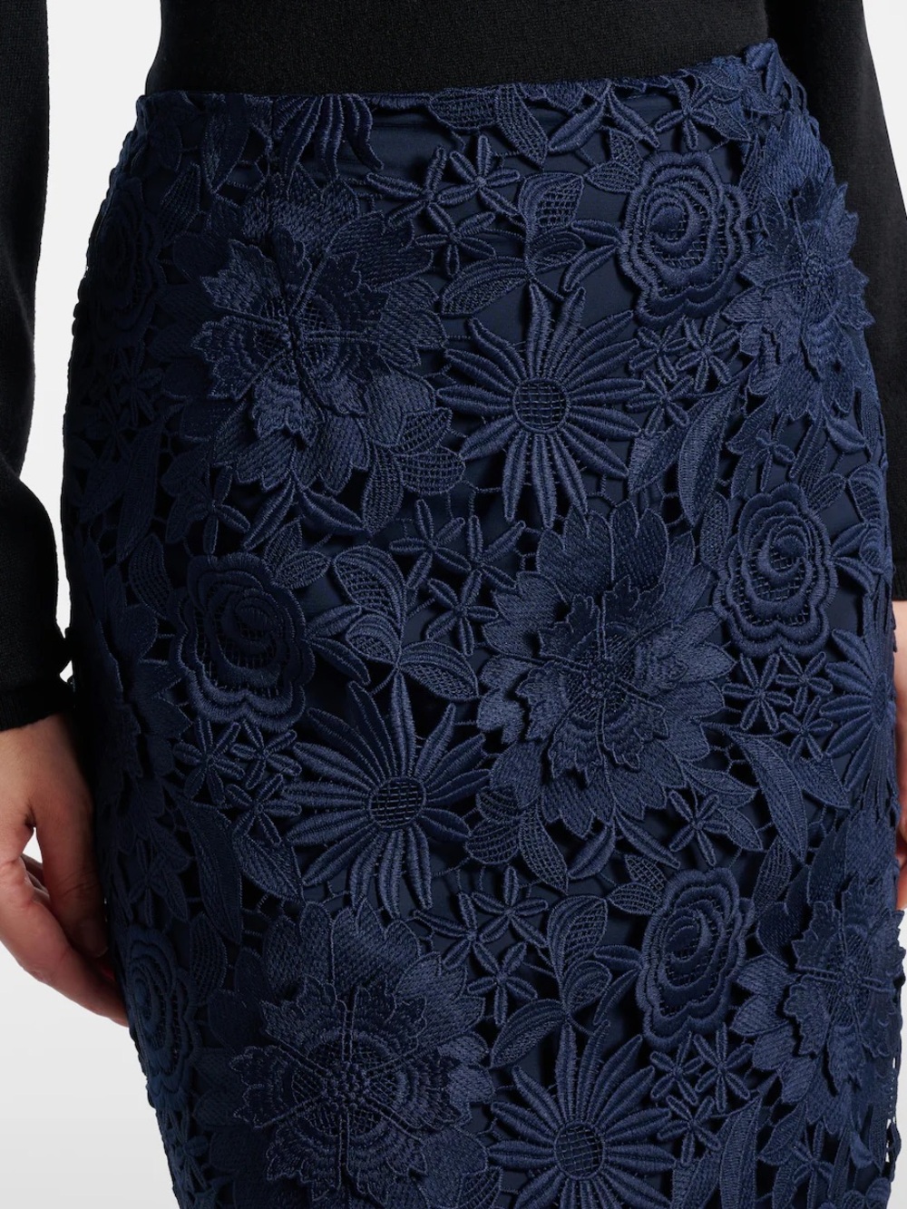 Lulus Blue Moon Floral Lace Midi Skirt Size S - Picture 4 of 9
